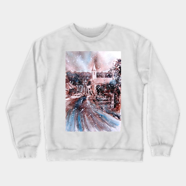 My little town at snowfall Crewneck Sweatshirt by kovacsannabrigi